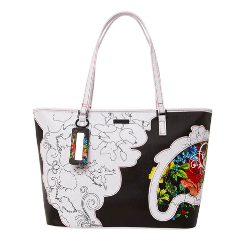 BOLSO DE MANO NEGRO FLORAL CUT SPRAYGROUND